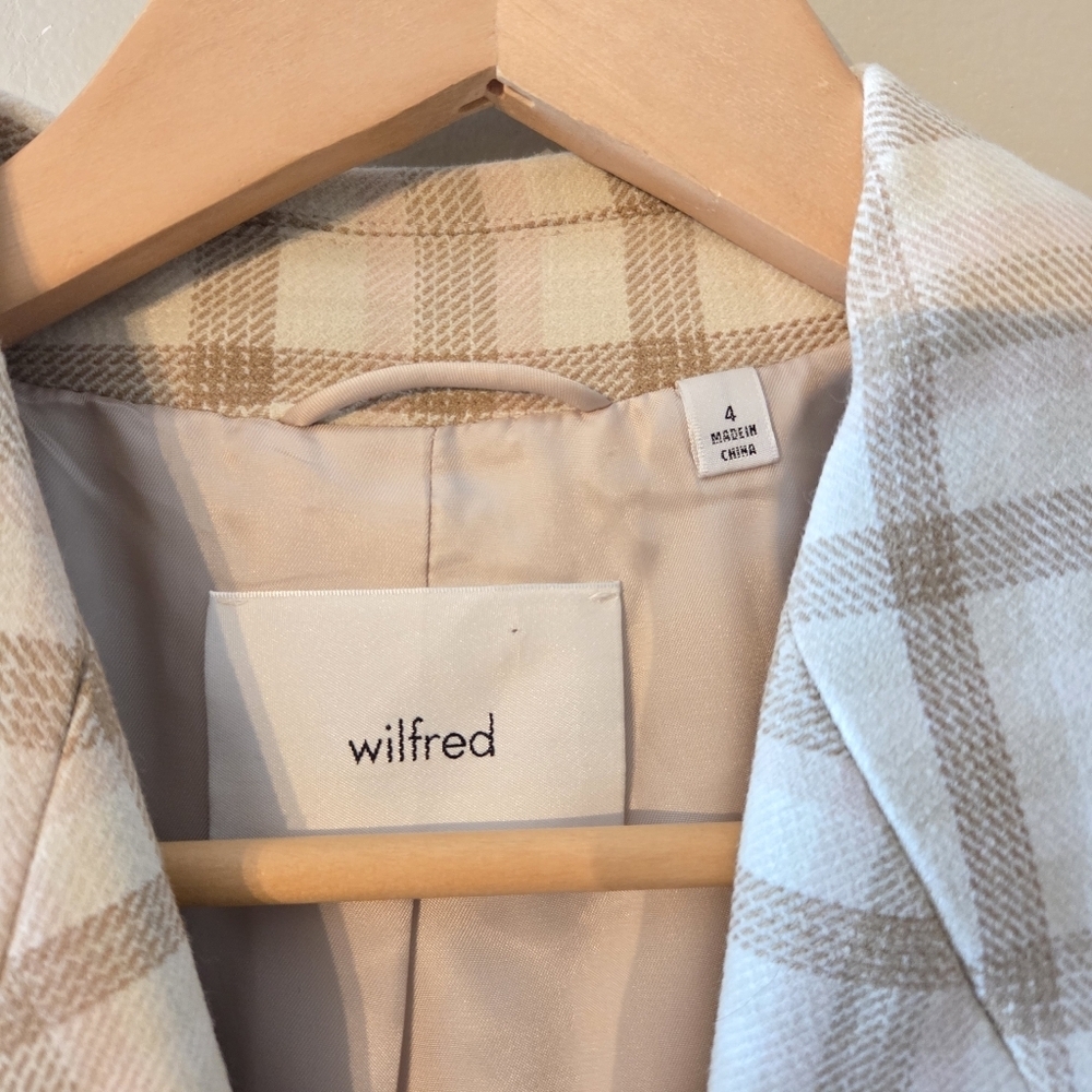 Aritzia Wilfred Destiny Double Breasted Plaid Professional Casual Blazer Size 4 - Picture 13 of 16